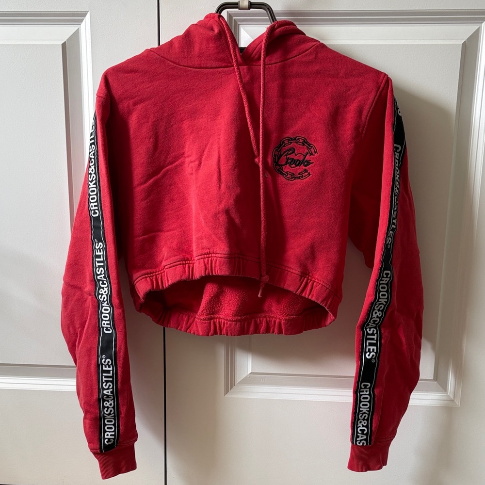 Crooks & Castles Red Hoodie with Black Accents